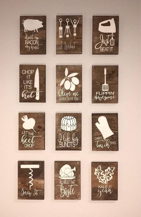 Kitchen Signs Diy, Diy Wooden Kitchen, Kitchen Wall Signs, Now Watch Me Whip, Papan Tulis Kapur, Wooden Kitchen Signs, What The Fork, Diy Wood Sign, Eat Sign