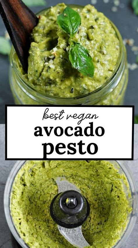 Elavegan Recipes, Avocado Pesto Recipe, Oil Free Pesto, Vegan Pesto Sauce, Nut Free Pesto, Vegan Sauce Recipes, Avocado Pesto Pasta, Pesto Sauce For Pasta, Dairy Free Pesto