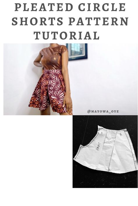 Circle shorts pattern tutorial Diy Wide Leg Shorts, Circle Shorts Pattern, Wide Leg Shorts Pattern, Sew A Jumpsuit, Niche Hobbies, Shorts Pattern Sewing, Pattern Making Tutorial, Sewing Dress, Shorts Pattern