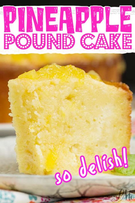 PINEAPPLE POUND CAKE RECIPE Pineapple Orange Bundt Cake, Homemade Pineapple Cake Recipe, Easy Pineapple Bundt Cake Recipes, Pineapple Crunch Cake, Pins Colada Pound Cake, Blender Pineapple Cake, Pineapple Pound Cake With Cream Cheese Glaze, Southern Bundt Cake Recipes, Pineapple Lemon Cake