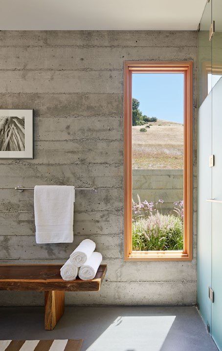 Crook | Cup | Bow | Twist by Schwartz and Architecture Slot Window, Bath Window, Bathroom Paneling, Cement Walls, Long House, Bathroom Window, Light Bathroom, Bathroom Windows, Wonderful Picture