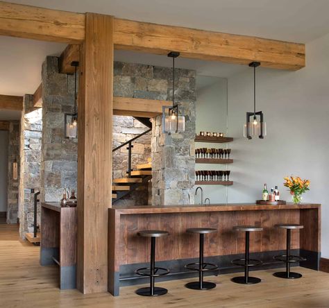 Mountain House Interior, Rustic Mountain Homes, Mountain Home Interiors, Modern Mountain House, Mountain Interiors, Modern Mountain Home, Mountain House Plans, Modern Mountain, Rustic Living