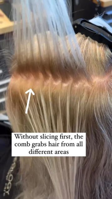 Hair Sectioning Techniques, How To Section Hair For Highlights, Foil Patterns Hair Highlights, Wrap Highlighting, Sliced Highlights, Hair Weaving Techniques, Highlight Your Own Hair, Foil Placement, Blonde Styles