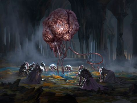 Elder Brain MtG Art from Commander Legends: Battle for Baldur's Gate Set by Daarken - Art of Magic: the Gathering Elder Brain, Intellect Devourer, Dnd Portraits, Mind Flayer, Brain Art, Mtg Art, Forgotten Realms, Call Of Cthulhu, Fantasy Setting