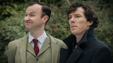 Mark Gatiss and Benedict Cumberbatch in Sherlock Sherlock Season 4, Holmes Brothers, Sherlock Season 3, Sherlock Holmes Benedict, Mycroft Holmes, Mark Gatiss, 221b Baker Street, Arthur Conan Doyle, Johnlock