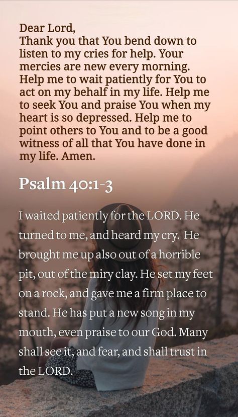 Psalms 40:1-3 Psalms Quotes Scriptures Beautiful, Psalms 40, Sympathy Prayers, Aw Tozer, Psalms Quotes, Bible Psalms, Psalm 86, Psalm 40, God's Healing