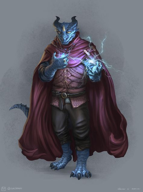 Blue Dragonborn Sorcerer, Blue Dragonborn Dnd, Blue Dragonborn, Dragonborn Sorcerer, Dnd Sorcerer, Dnd Dragonborn, Dnd Npc, Illustration Fantasy, Fantasy Races