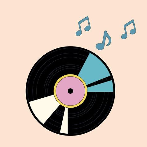 Vinyl Record Illustration, Record Turntable, Music Sound, Vintage Music, Design Vector, Vinyl Record, Turntable, Vinyl Records, Vector Art