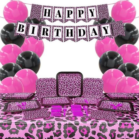 Pink Leopard Deluxe Party Supplies Packs - Pink Cheetah Party Decorations, Pink Birthday Leopard Party Decorations, Pink Leopard Party, Cheetah Print Party, Cheetah Party, Cheetah Birthday, Party Decorations Pink, Two Wild Birthday, Leopard Print Party, Leopard Birthday