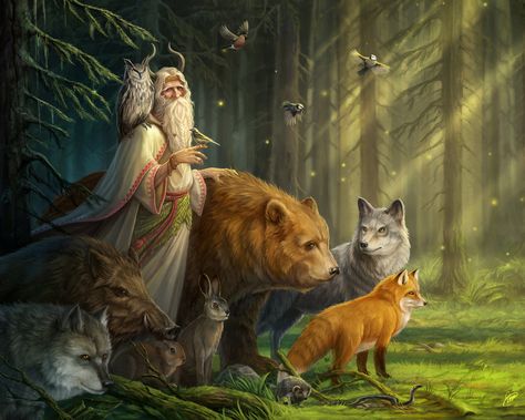 Slavic Mythology, Arte Fantasy, Gods And Goddesses, Animal Memes, In The Woods, Wizard, Vikings, Fantasy Art, Fairy Tales