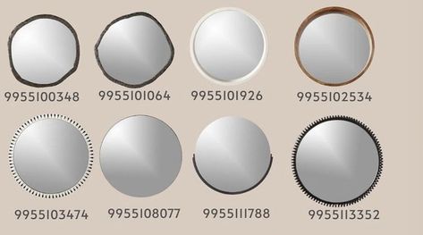 Bloxburg Decorating Ideas Hallway, Round Window Decals Bloxburg, Circle Mirror Bloxburg Code, Bloxburg Round Mirror Decal Codes, Round Mirror Decals Bloxburg, Mirror Decals Bloxburg No Frame, Vanity Mirror Bloxburg Decal, Tall Mirror Decal Bloxburg, Roblox Mirror Decal Codes