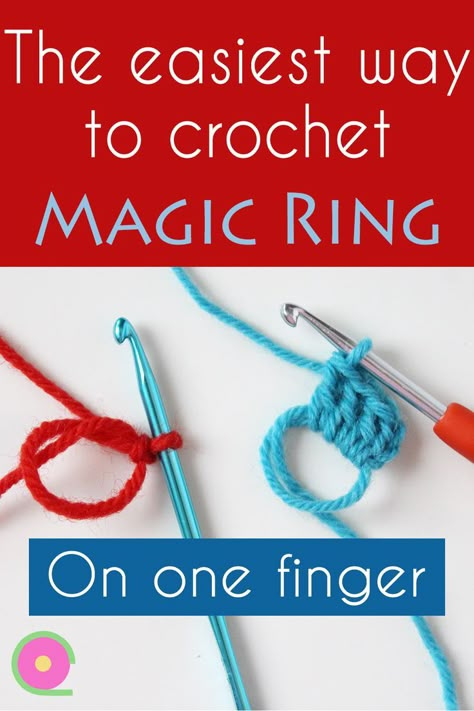 Magic Loop Crochet, Crochet Magic Ring, Magic Circle Crochet, Crochet Circle Pattern, Magic Ring Crochet, Beginning Crochet, Crochet Hack, One Finger, Beginner Crochet Tutorial