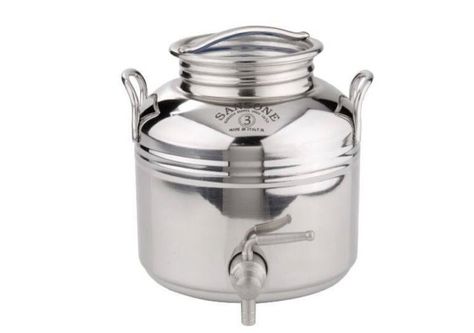 sansone italian fustis (stainless steel water/oil dispenser) for use on countertop or fridge for purified drinking water Countertop Water Dispenser, Honey Bottles, Stainless Steel Containers, Honey Gifts, Water Carrier, Stainless Steel Tanks, Olive Oil Dispenser, Oil Storage, Water Containers