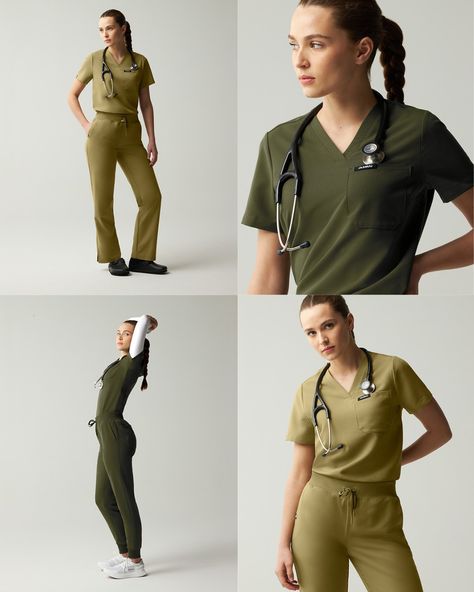 Introducing Jaanuu's newest shades: Olive 🌿 and Ceramic Khaki 🍂. Transform your work attire with these sophisticated and versatile colors, crafted for the modern healthcare professional. 💼🩺 #EmpowerInJaanuu #scrubsgoals #ScrubsLife #JaanuuComfort #scrubs #SizeInclusive #MedicalUniform #JaanuuScrubs #StayProtected #ScrubLife #ComfortInStyle #healthcareworkers Scrub Photoshoot Ideas, Scrubs Colors, Scrubs Photoshoot, Jaanuu Scrubs, Cute Scrubs, Scrubs Uniform, Medical Outfit, Medical Uniforms, Clothing Photography