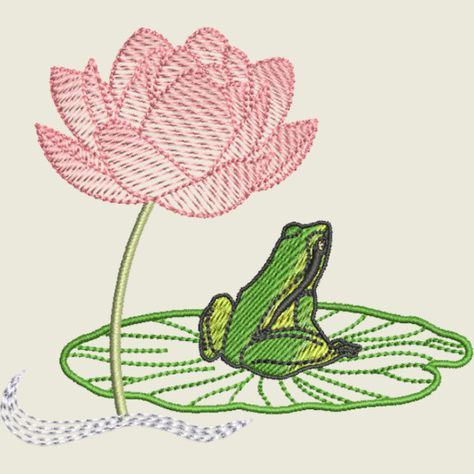 New Designs Frog Lily Pad, Machine Embroidery Designs Projects, Embroidery On Clothes, Bead Loom Patterns, Loom Patterns, Free Embroidery Designs, Hand Embroidery Designs, Loom Beading, Mud Cloth