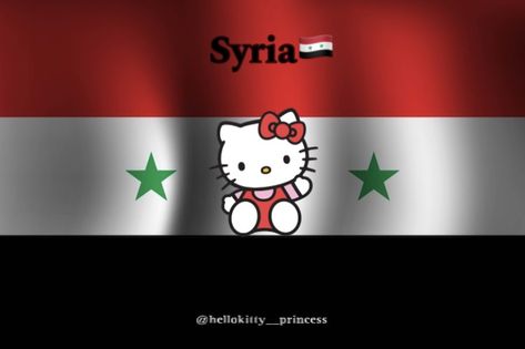 #syria #kawaii #edit #flag #cute #aesthetic #hellokitty #pinterest #instagram Syria Flag Aesthetic, Syria Wallpaper, Syria Aesthetic, Aesthetic Hellokitty, Syrian Flag, Kawaii Edit, Syria Flag, Dental Posters, Friends Wallpaper