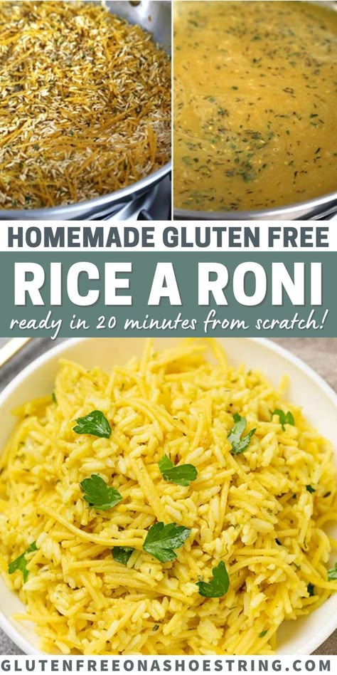 Homemade Rice A Roni, Gluten Free Side Dish, Gluten Free Side, Rice A Roni, Gluten Free Main Dishes, Gluten Free Sides, Gluten Free Sides Dishes, Gluten Free Living, Homemade Gluten Free