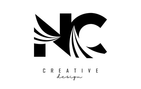 Nc Logo, Leading Lines, Handmade Logo, Really Cool Drawings, Design Letters, Abstract Logo, C Logo, Black Letter, Lettering Design