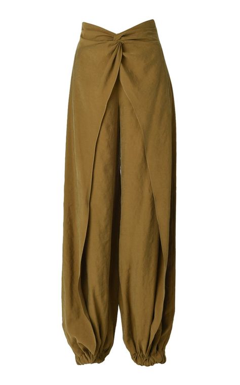 Soverato Crepe Balloon Pants By Silvia Tcherassi | Moda Operandi Chiffon Pants, Pants Woman, Balloon Pants, Edgy Chic, Pants Brown, Women Pants, Puff Sleeve Blouse, Global Fashion, Moda Operandi