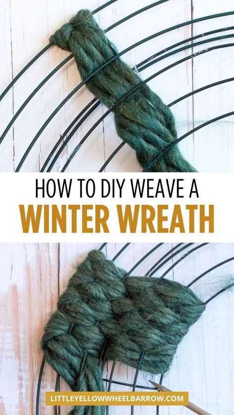 Create your own weaved wreath with this easy DIY tutorial! If you're looking for a charming, natural-looking wreath that can be made in an afternoon, follow our step-by-step instructions for crafting a weaved winter wreath. Made from wool, this rustic wreath is perfect for your front door and adds a cozy touch to your holiday decor. Ideal for the holidays, this pretty weaved wreath is a must-add to your DIY Christmas or holiday crafts collection. Minimal Wreath, Winter Wreath Diy, Easy Wreaths, Easy Diy Wreaths, How To Weave, Diy Fabric Crafts, Winter Wreaths, Material Wreaths, Easy Christmas Wreaths