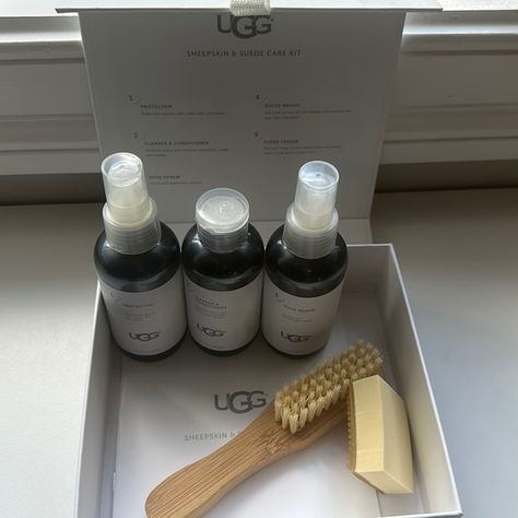 UGG Sheepskin & Suede Care Ugg Care Kit, Brown Chukka Boots, Mens Ugg Slippers, Navy Blue Sneakers, Uggs Moccasins, Shoe Care Kit, Open Toe Boots, Black Slip On Shoes, Ugg Tasman