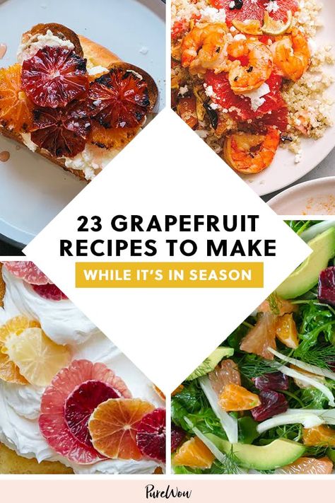 23 Grapefruit Recipes to Make While It?s in Season Grapefruit Recipe, Dinner Party Main Course, Cocktail Salad, Baking Winter, Grapefruit Recipes, Grapefruit Salad, Winter Dessert, Fruit Lunch, Baking Breakfast