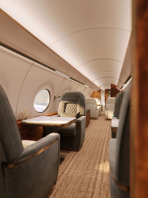 Why Bespoke Private Jet Interiors Are the Ultimate Status Symbols for the A-List | AD Middle East Luxury Private Jets Interior, Jet Interior, Private Jet Travel, Private Jet Interior, Podcast Studio, Florida Condos, Porsche 550, Multifunctional Space, Private Plane