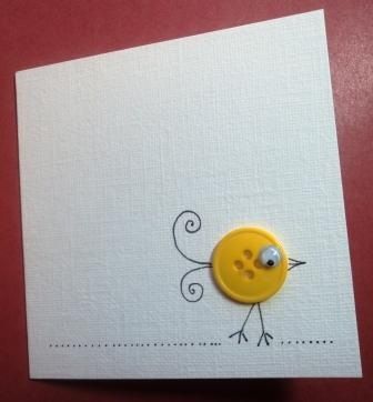 Doodle Cards, Button Pictures, Birthday Card Craft, Homemade Birthday Cards, Fabric Cards, Mini Cards, Paint Cards, Bird Cards, Button Cards