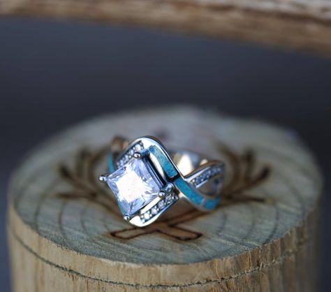 Weastern Rweding Rings, Turquoise Jewelry Engagement Rings, Turquoise Ring Engagement Western, Engagement Ring With Turquoise, Antler Wedding Band, Turquoise Ring Engagement, Infinity Engagement Ring, Tanzanite Engagement Ring, Staghead Designs