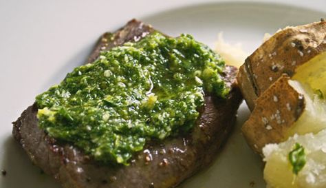 Lemon Parsley Sauce for Steak, Potatoes, Etc Chimichurri Flank Steak, Broil Flank Steak, Parsley Sauce, Marinated Flank Steak, Sliced Meat, Steak Sauce, Fresh Oregano, Flank Steak, Beef Dishes