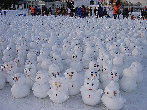 snowmen | Snowkids made by kids in Hokkaido at the Winter Fe… | Flickr Snowmen Pictures, Funny Snowman, Ice Art, Snow Sculptures, I Love Snow, Snow Much Fun, Snow Art, Snow Fun, Winter Festival