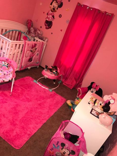 Minnie Mouse Baby Room, Minnie Mouse Nursery, Minnie Mouse Bedroom, Baby Room Organization, Toddler Girl Room, Toddler Room Decor, Girl Nursery Room