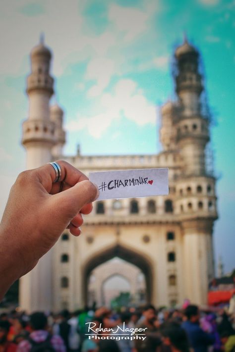 Charminar Photography Poses, Charminar Photography, Hyderabad Photography, Charminar Hyderabad, Golkonda Fort, Travel Video Ideas, Poster Collage, Bussines Women Lifestyle, Cute Images For Dp