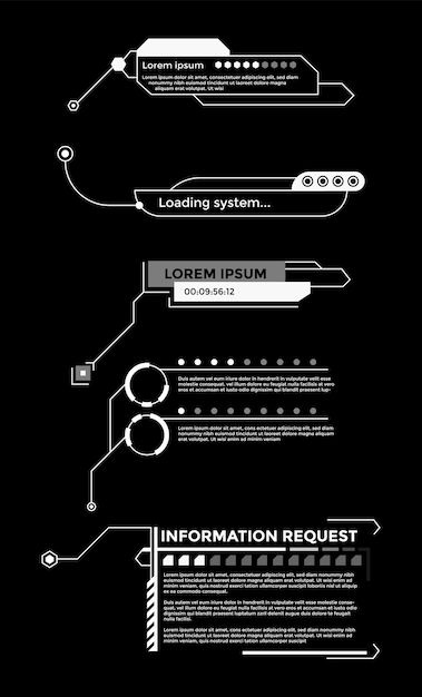 Telecommunications Design Ideas, Hud Graphic Design, Lab Graphic Design, Brand Motion Graphic, Cyberpunk Template, Text Box Design, Cyberpunk Elements, Hud Design, Sci-fi Ui