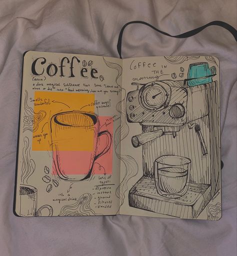 #coffee #coffeeaddict #art #sketch #sketchbook #sketchoftheday #sketchbookdrawing #artist #artistsupportartist #aesthetic Coffee Sketch Aesthetic, Artist Aesthetic Sketchbook, Coffee Aesthetic Drawing, Coffee Sketch Drawing, Sketchbook Spreads Aesthetic, Mug Sketch, Brown Sketch, Coffee Sketch, Book Spread