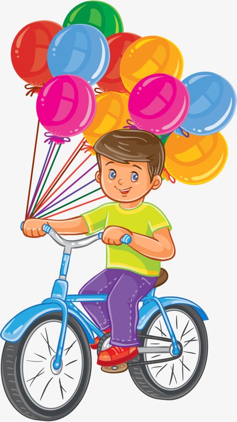 Cycling Illustration, Balloons Illustration, Bike Png, Cycle Drawing, Nursery Wall Painting, Drawings For Kids, Happy Diwali Wallpapers, Bicycle Illustration, Riding Bicycle