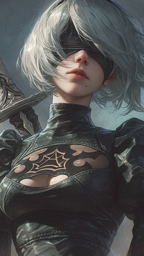 【2B NIER AUTOMATA】 ⁀➷ Wallpaper ✪ Nier Automata Cosplay, 2b Nier Autómata, Nier Automata, Fantasy Games, Anime Artwork, White Hair, Manga Art, Game Art, Character Art