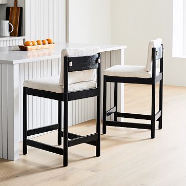 Kitchen Barstools, Florida Kitchen, Black Counter Stools, Modern Counter Stools, Bar Height Stools, Modern Style Homes, Modern Stools, High Table, Leather Bar