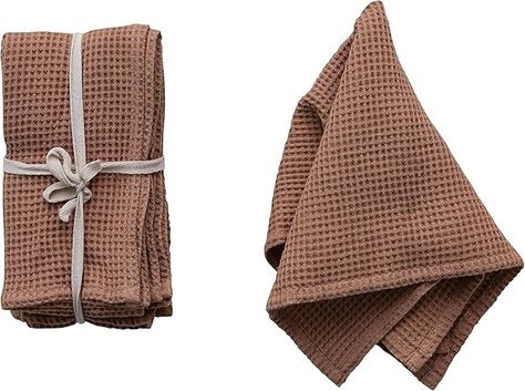 Amazon.com: Creative Co-Op 18 Inches Square Woven Linen and Cotton Waffle Dinner Kitchen Use, Terra-Cotta Color, Set of 4 Napkin, Terracotta : Home & Kitchen Waffle Dinner, Linen Dinner Napkins, Linen Store, Creative Co Op, Waffle Weave, Cotton Napkins, Dinner Napkins, Cloth Napkins, Entertaining Guests