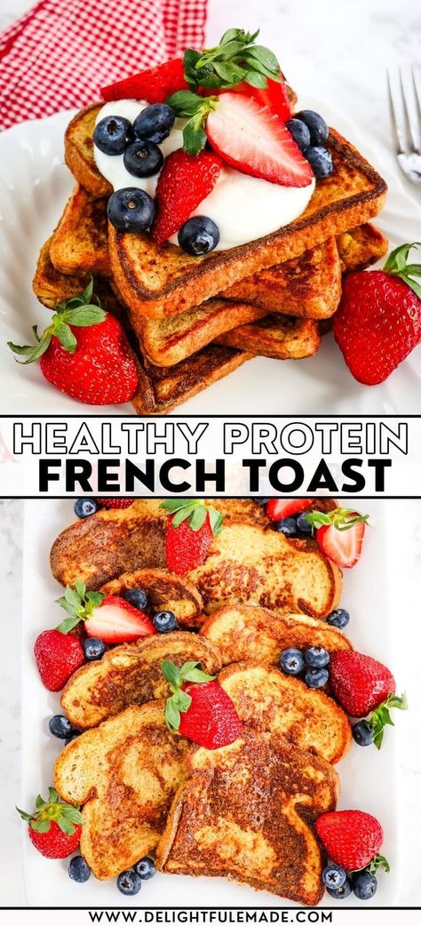 Healthy Breakfast French Toast, Anabolic French Toast, Ezekiel Bread French Toast, Low Cal French Toast, Protein French Toast Healthy, French Toast Low Calorie, Healthy Protein French Toast, Low Fat Breakfast Ideas, Wrestling Meals