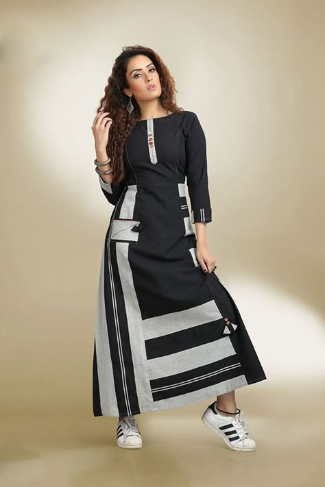 Pocket Kurti Design, Anarkali Salwar Suits, Casual Frocks, Frock Fashion, Designer Kurti Patterns, Long Kurti Designs, Fancy Kurti, Anarkali Salwar, Salwar Kamiz