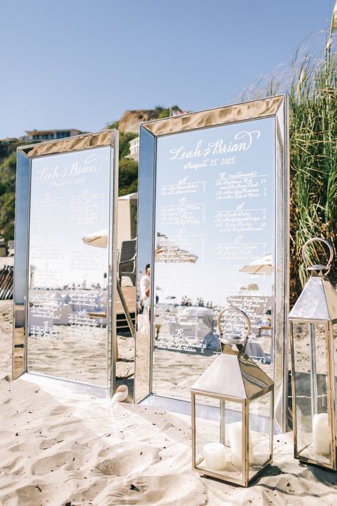 Seating Chart, Beach Wedding, The Beach, Mirror