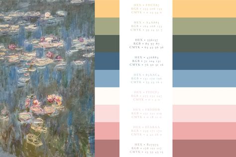 Project Artiste: What if I created Monet’s Brand Claude Monet Color Palette, Monet Color Palette, Authentic Branding, Monet Inspired, Outdoor Paint, Water Lilies, Famous Artists, Creating A Brand, Source Of Inspiration