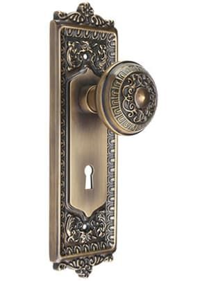 House of Antique Hardware - Design for the Arts & Crafts House | Arts & Crafts Homes Online Baldwin Door Hardware, Crystal Door Knobs, Crystal Bath, Glass Door Knobs, Cobalt Glass, Door Sets, Antique Hardware, Glass Knobs, Antique Pewter