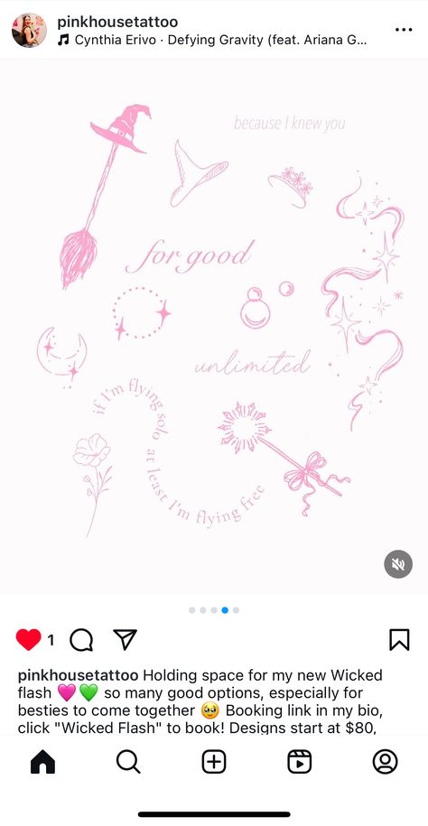 Wicked Best Friend Tattoo, Toss Toss Wicked, Galinda Tattoos, Glinda Bubble Tattoo, Minimalist Twilight Tattoo, Wicked Poppy Tattoo, Matching Wicked Tattoos, Unlimited Tattoo Wicked, Pitch Perfect Tattoo