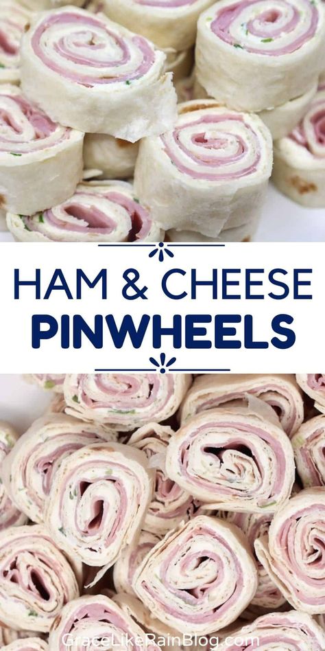 Ham and Cheese Pinwheels with Cream Cheese Pinwheel Appetizers Cream Cheese, Pinwheels With Cream Cheese, Ham Pinwheels, Ham And Egg Casserole, Ultimate Christmas Party, Ham Roll Ups, Ham And Cheese Roll Ups, Cream Cheese Pinwheels, Ham And Cheese Pinwheels