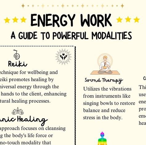 Susanne Ritsch on Instagram: "Happy Sunday my lovelies 🌟 Here’s a quick guide to some amazing energy healing modalities I’ve been exploring. ✨ Obviously Reiki healing tops my list, but there are other modalities which are worth integrating into your practice. For example Theta Healing, a meditative practice that taps into your spiritual dimensions, to promote deep inner change. 🌌 Or Pranic Healing? It’s a fascinating no-touch energy modality that works by cleansing and energizing your ‚prana‘ or life force. It’s amazing for emotional and physical healing. 🌬️✨ And then there’s Quantum Healing. This one is truly mind-bending, blending mind-body medicine with quantum physics. It’s all about tapping into your body’s own healing capabilities, connecting deeply with the mind to bring about Healing Spirituality, Energy Work Spiritual, Reiki Courses, Chakra Healing Meditation, Pranic Healing, Reiki Healer, Spiritual Dimensions, Metaphysical Spirituality, Spiritual Psychology