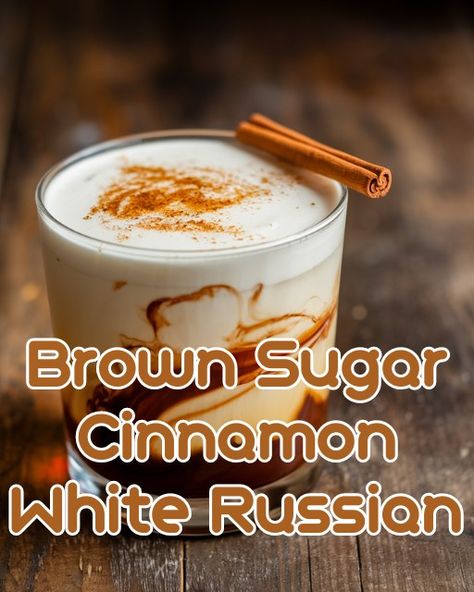 Baileys Churro Drink, Cinnamon Roll Cocktail, Brown Sugar Cinnamon Syrup, Cocktails On The Beach, Cinnamon Syrup, Coffee Liqueur, White Russian, Holiday Food, Heavy Cream