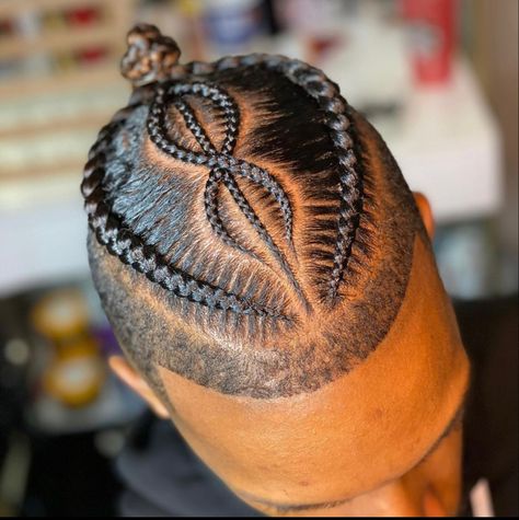 Boy Braid Styles, Male Braids, Cornrow Braids Men, Braids With Fade, Braided Man Bun, Braid Styles For Men, Boy Braids Hairstyles, Cornrow Hairstyles For Men, Braids For Boys