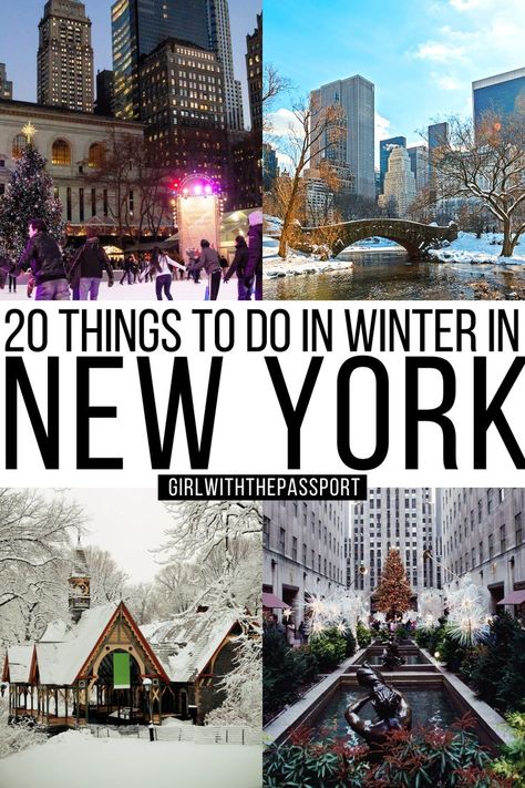 20 Best Things to do this Winter in New York! Nyc Packing List, What To Wear In New York, Things To Do In Winter, Beautiful Places In Usa, York Things To Do, Winter In New York, Winter Nyc, Things To Do In Nyc, Visit Usa